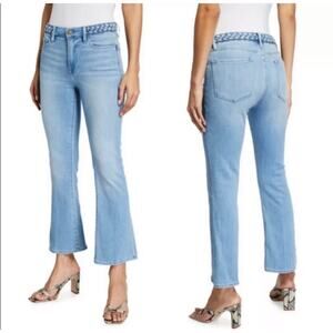 FRAME Denim Le Crop Mini Boot Cut *RAW HEM* Braided Waist Blue Jeans Stretchy 27